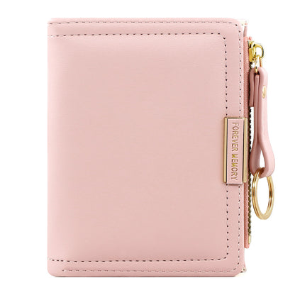 A new women's wallet short solid color card bag women's high-end cross-border zipper change bag source manufacturer