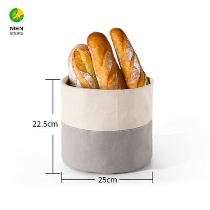 A cotton color matching canvas bread bag