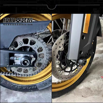 A Suitable for Yamaha MT-09 Tracer9 GT anti-collision and anti-drop protective ball front and rear wheel bars and wheel axles anti-drop glue