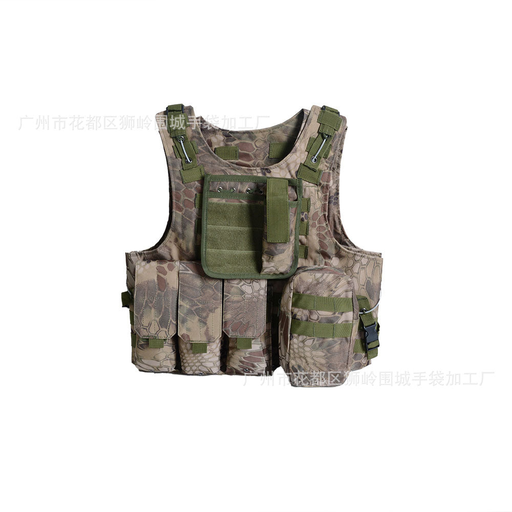 Amphibious tactical vest, python camouflage molle system, cycling sports outdoor tactical vest, real CS