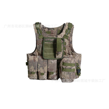 Amphibious tactical vest, python camouflage molle system, cycling sports outdoor tactical vest, real CS