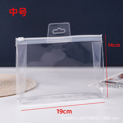 A transparent matte pvc zipper bag, cosmetic skin care tool storage bag, transparent jewelry packaging bag