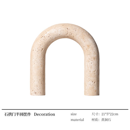 A geometric simulation travertine ornament