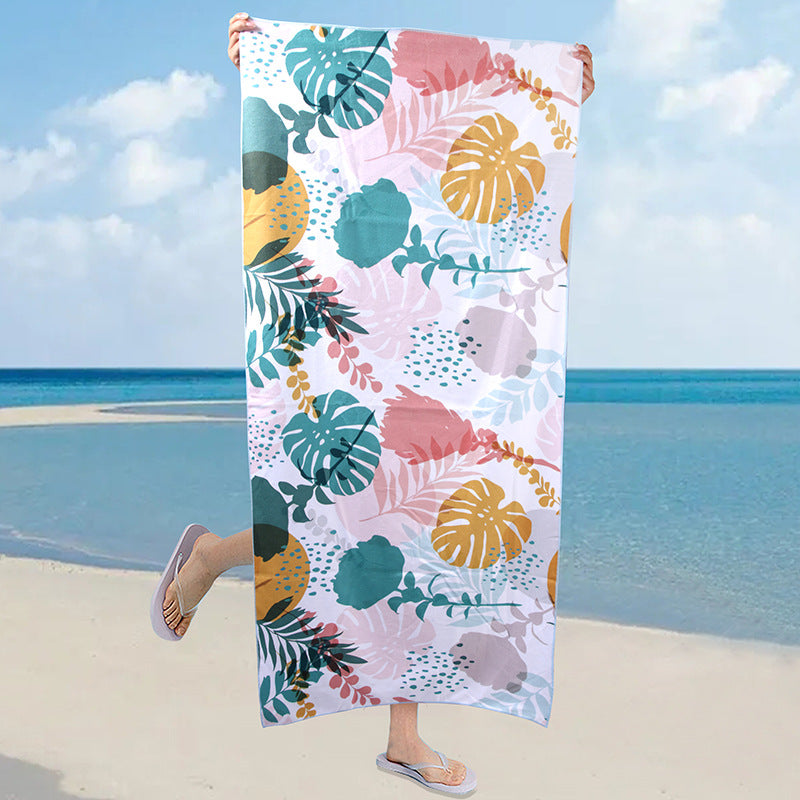 A microfiber double-sided velvet beach towel