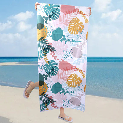 A microfiber double-sided velvet beach towel