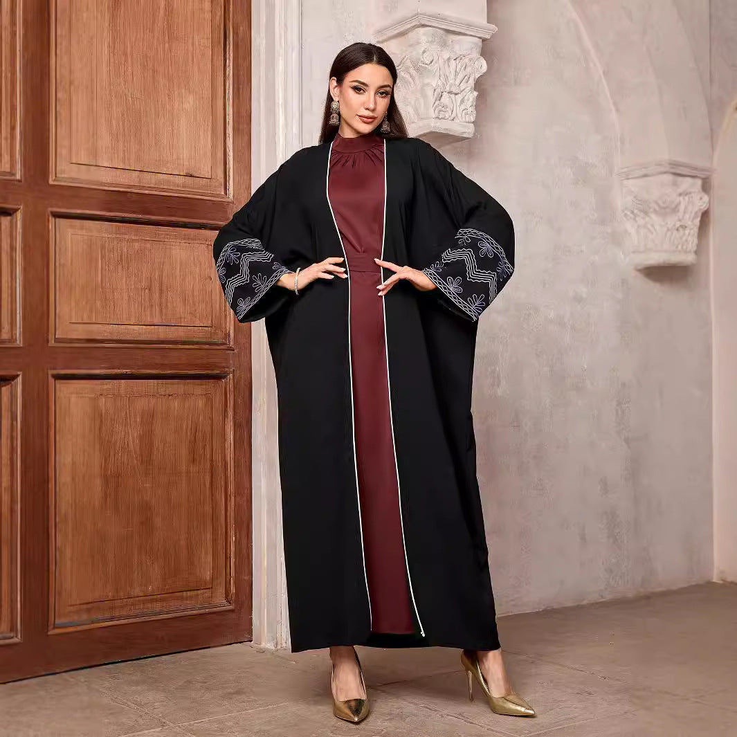 Abaya Muslim robe elegant fashion cardigan dress spot cross-border embroidery 2024 autumn new - Mixbatch