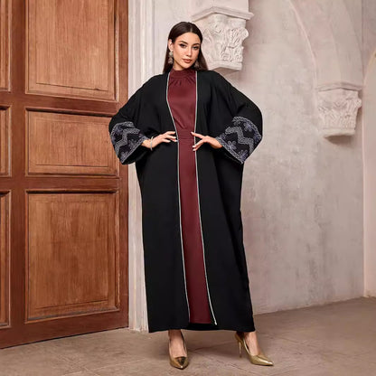 Abaya Muslim robe elegant fashion cardigan dress spot cross-border embroidery 2024 autumn new - Mixbatch