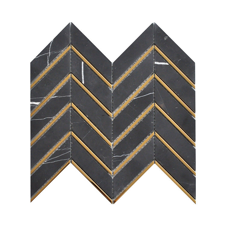 A metal stone mosaic wall tile