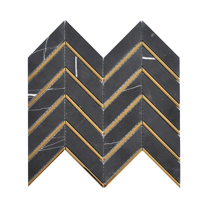 A metal stone mosaic wall tile