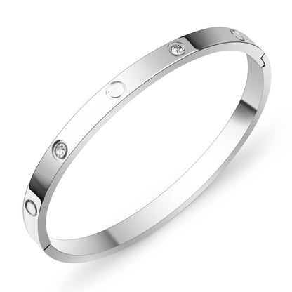 A Cross-border fashion bracelet with diamond buckle ten diamonds titanium steel diamond rose gold bracelet women's light luxury temperament