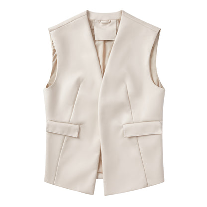 A women's PU leather vest jacket