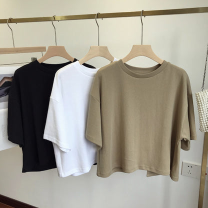 A backless short T-shirt female sweet and spicy Korean version