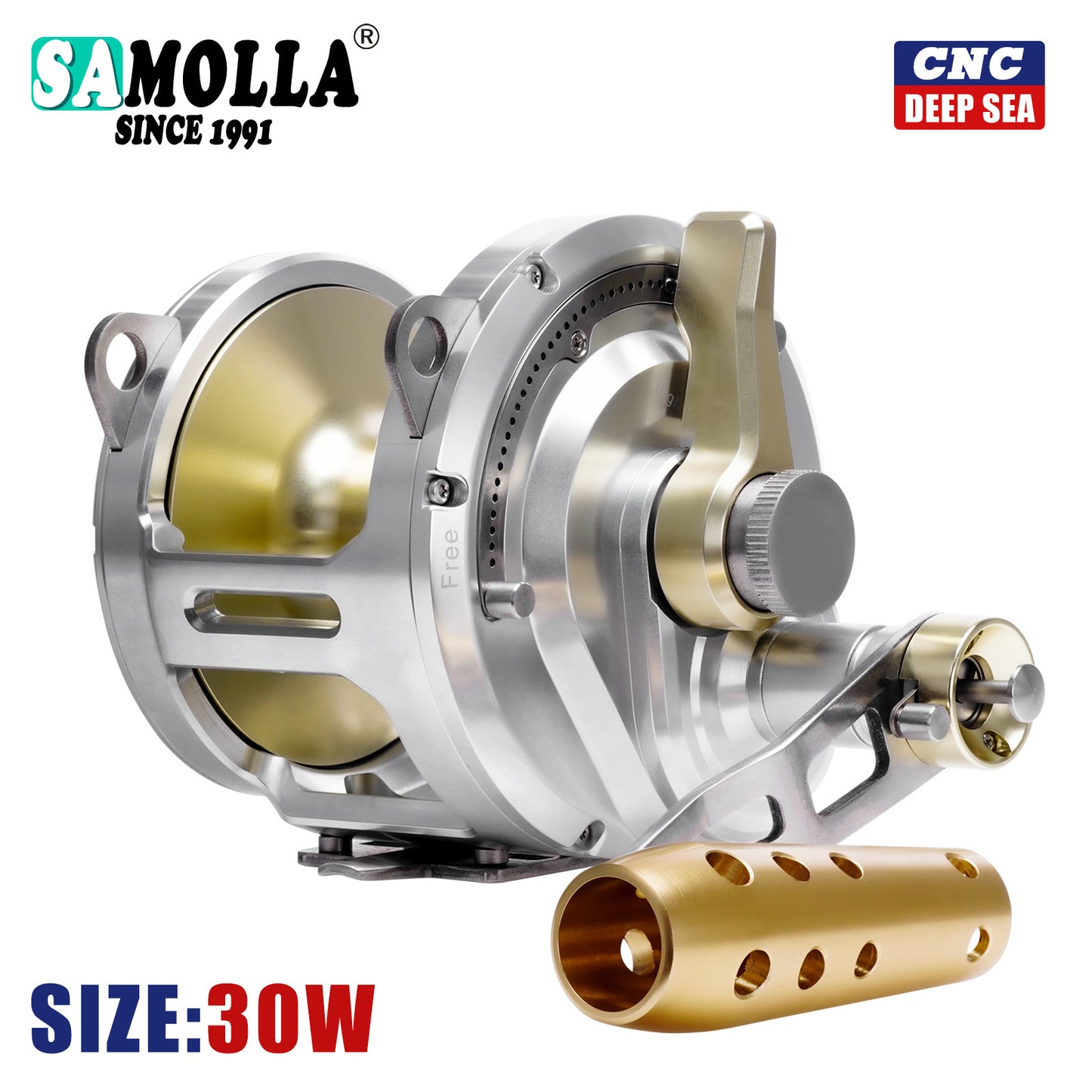 A new all-metal Nanyou trolling iron plate wheel deep sea trolling slow roller sea fishing giant golden gun wheel