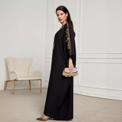 New Middle East Dubai Robe Clothing AliExpress Fashion Elegant Blouse Embroidered Dress - Mixbatch