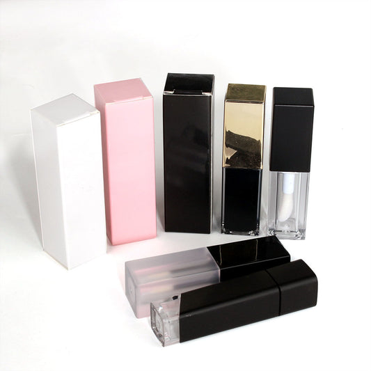A spot pink lipstick lip gloss tube packaging carton cosmetic packaging white empty box 25X87mm printable logo MOQ: 100 PIECE - Mixbatch