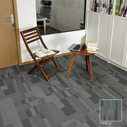 A Office  Building Meeting Room Fire Resistant Dirt Resistant Flame Retardant Environmental Protection Grey Striped Square Splicing B1 Fire Carpet