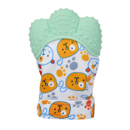 A Silicone molar gloves Food grade Baby imitation finger molar stick Hand guard Sound toy