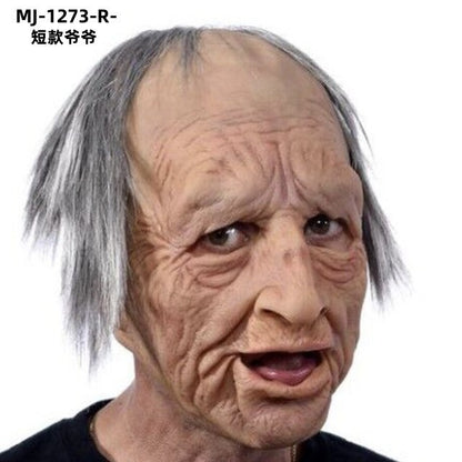 A Breaking Bad old white mask bald old man latex hood Halloween Cosplay funny props