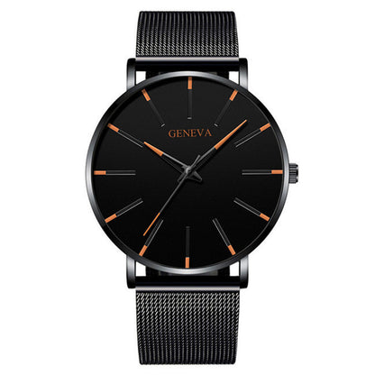 A Geneva Fashion Mesh Strap Watch Men's Watch Colorful Scale Men's Watch Business Quartz Watch Wholesale - Mixbatch