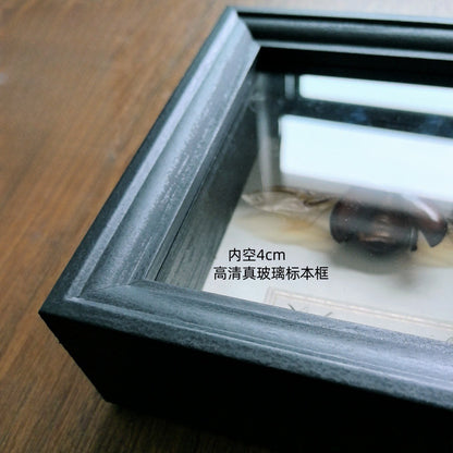 A wooden photo frame hollow 4cm picture frame doll American doll blind box handmade building block mounted three-dimensional display frame