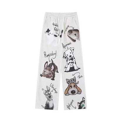 A printed slacks trousers