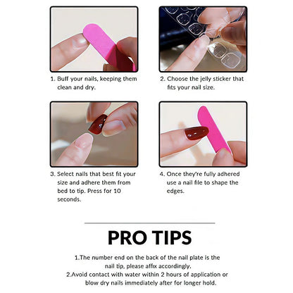 A new wearing nail medium and long oval fake nail finished nail sticker 24 pieces nail art cross-border wholesale - Mixbatch