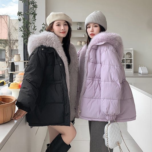 A Fleece-Lined Thickened Warm Jacket