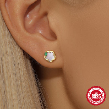 A S925 Sterling Silver Diamond Earrings