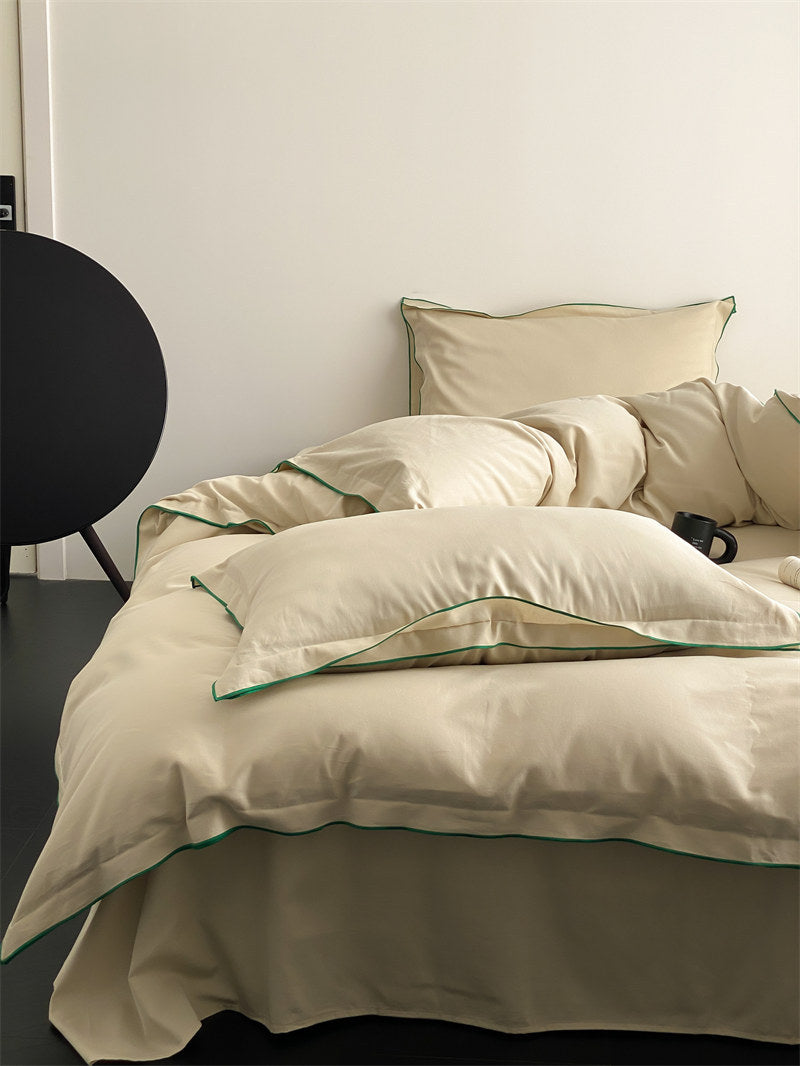 Ba amine series niche designer 60 simple solid color long-staple cotton washable cotton multi-bedding four-piece set 1.0kg - Mixbatch