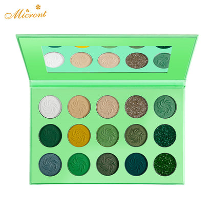 A 15-color eyeshadow disc, Four Seasons Makeup eyeshadow box, earth matte pearlescent gold onion beauty powder, no logo eyeshadow - Mixbatch