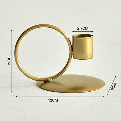 A new wrought iron U-shaped double-ended metal candle holder, dining table, candle ware, Nordic simple light luxury decorative ornament