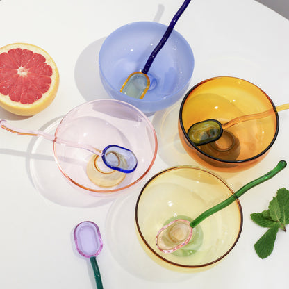 A Household heat-resistant transparent glass bowl, baked egg-beating instant noodle salad bowl, thickened large-capacity Japanese noodle poon soup bowl