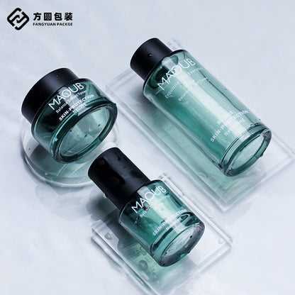 A spot green spot printable spray bottle thick bottom glass cosmetic bottle cream pressure pump lotion bottle - Mixbatch