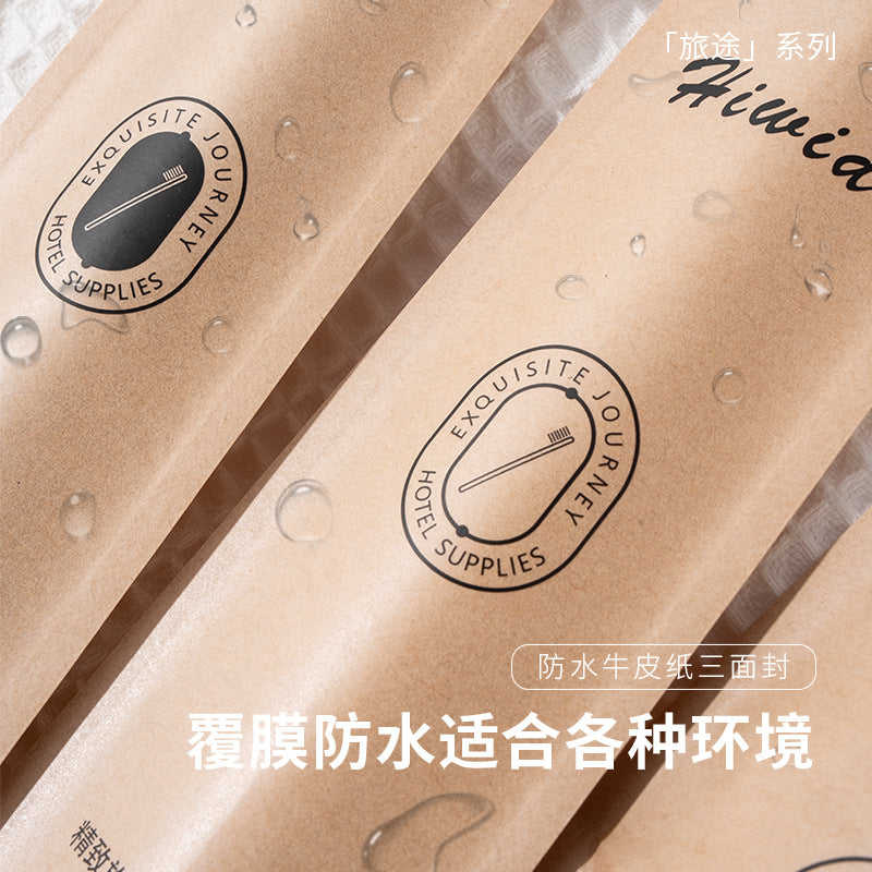 B & B disposable toothbrush with toothpaste waterproof kraft paper hotel hotel home hospitality toiletries set