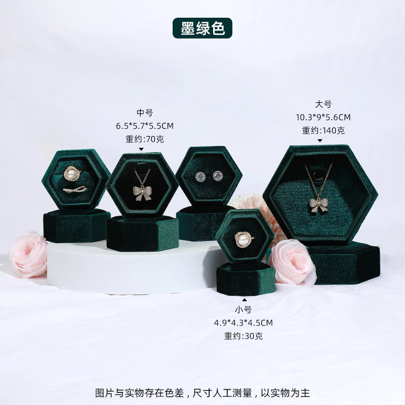 A Velvet hexagonal jewelry box