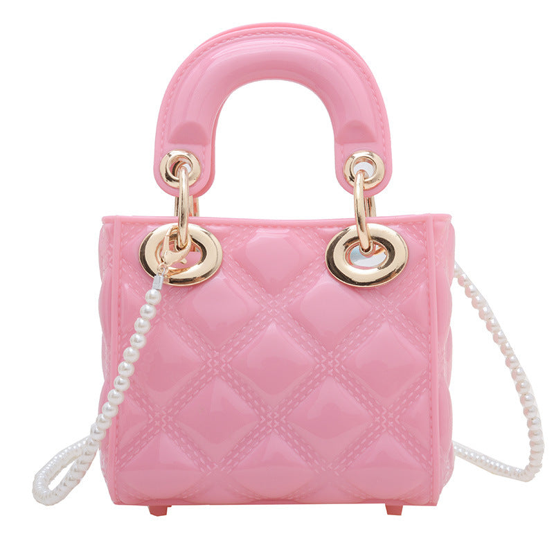 A summer new jelly bag children's bag mini bag diamond Princess Diana bag pvc bag pearl messenger women's bag - Mixbatch
