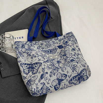 A new canvas bag women's ins versatile shopping commuter tote bag women's bag