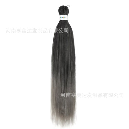 A EZ Color 26inch Women Chemical Fiber Long Straight Hair Large Easy Braided Hair Low Temperature Silk Long Straight Hair Wig - Mixbatch
