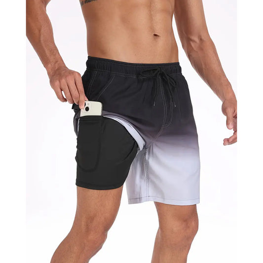 A Summer Men's Double Beach Pants Men's Casual Five-Point Shorts - Mixbatch