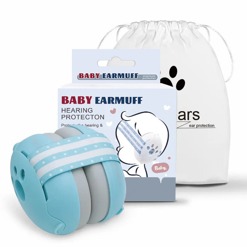 A Baby protection Anti-noise earmuffs Children's sleep soundproof earphones Children's protective earmuffs Head wearing webbing model