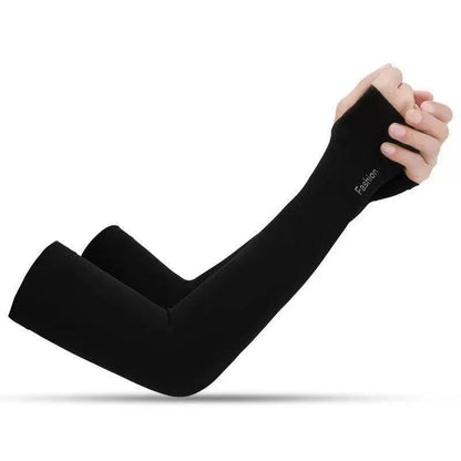A summer sunscreen ice sleeves men's and women's ice silk sleeves UV protection riding driving arm sleeves breathable gloves arm sleeves