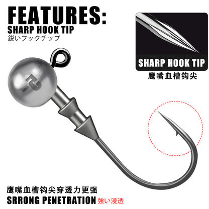 A Die-cast 4x Reinforced Jig Head Hook with Blood Groove – Durable & Lifelike