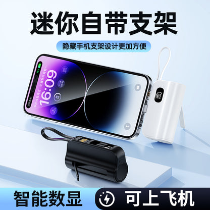 A mini capsule power bank with dual plugs mobile power supply