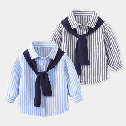 A new simple spring and autumn fashion casual boys long-sleeved shirt - Mixbatch