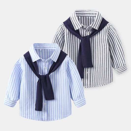 A new simple spring and autumn fashion casual boys long-sleeved shirt - Mixbatch