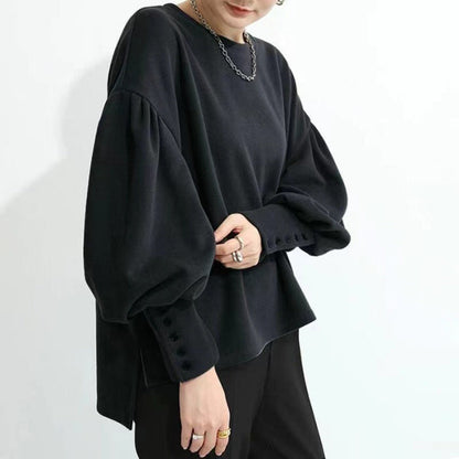 A casual top with long sleeves