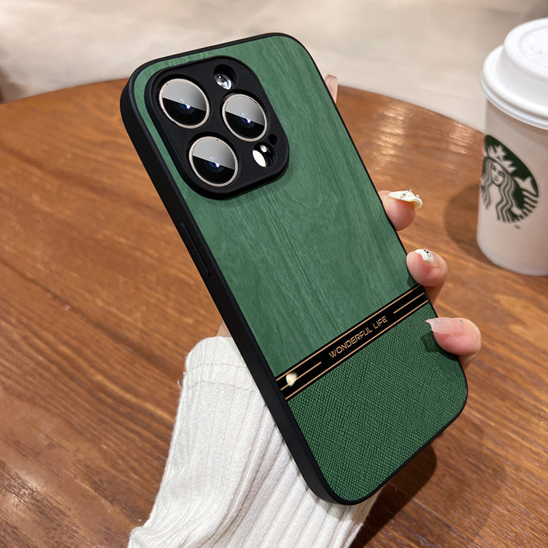 A wood grain mobile phone case