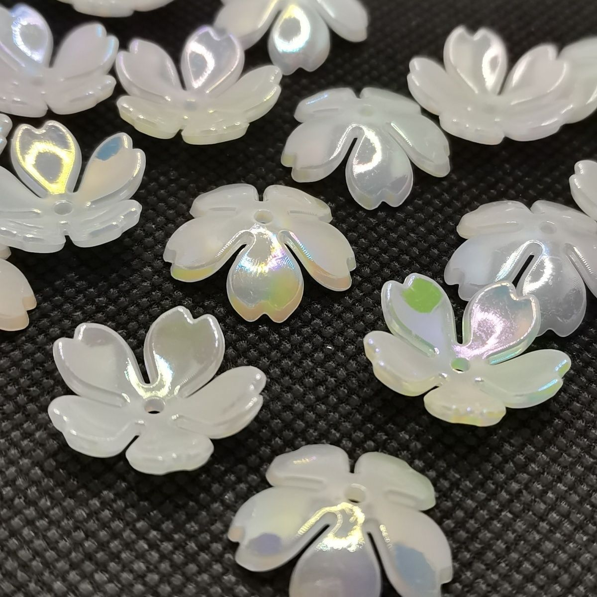 A electroplated color large five-piece small flower ab color plastic flower 18mm handmade DIY material new hair accessories - Mixbatch