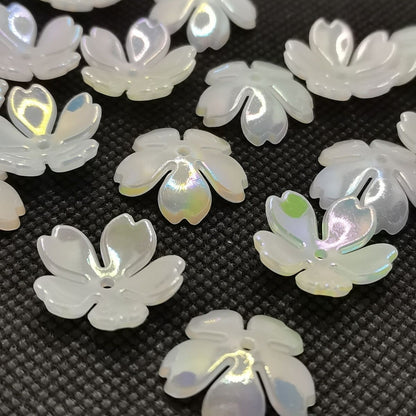 A electroplated color large five-piece small flower ab color plastic flower 18mm handmade DIY material new hair accessories - Mixbatch