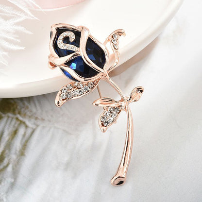 A Korean new fashion high-end brooch women's rhinestone silk scarf buckle anti-light buckle crystal brooch pin pearl jewelry - Mixbatch